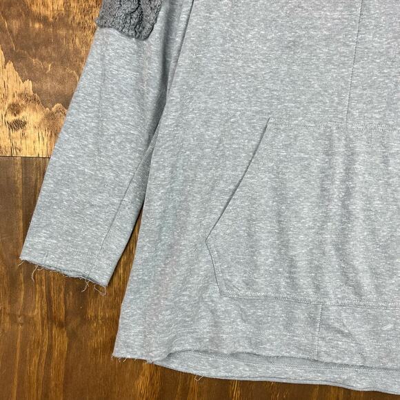 Evys Tree Womens Sweatshirt Gray Pullover Consuelo in Platinum Cable Knit M - Picture 3 of 13